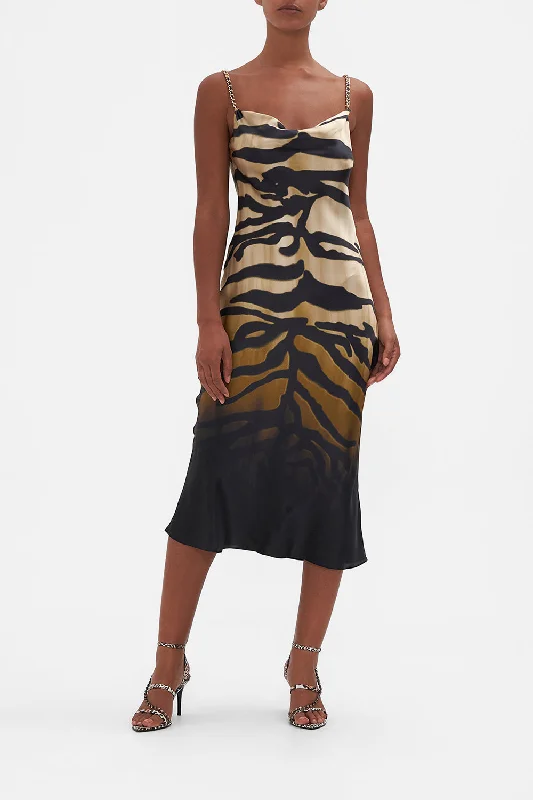 Maxi dress with flutter sleeves-LONG BIAS SLIP TAME MY TIGER