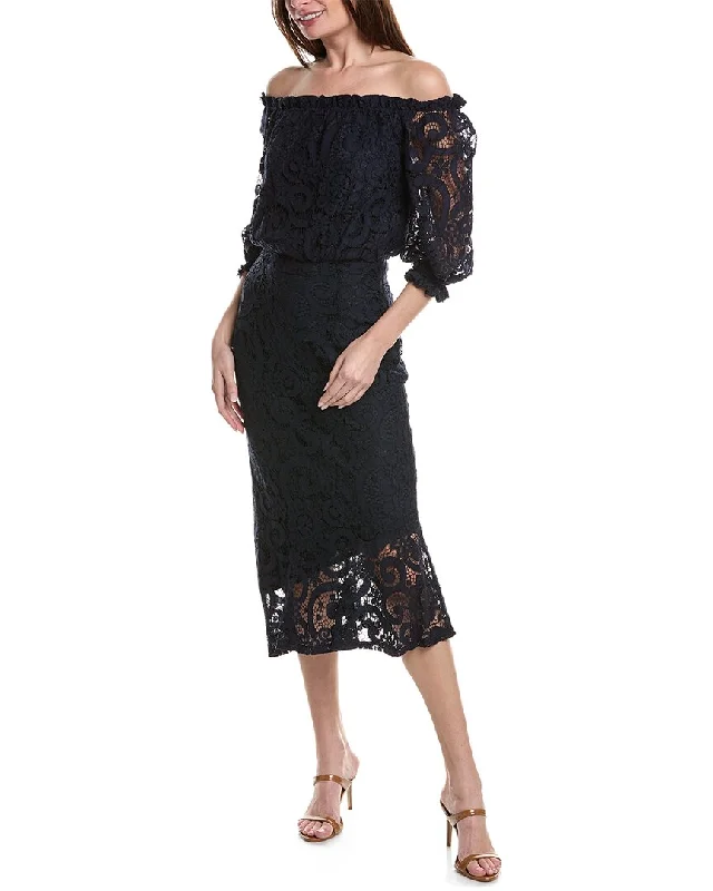 Maxi dress with cap sleeves-Nanette Nanette Lepore Valentina Re-Embroidered Maxi Dress