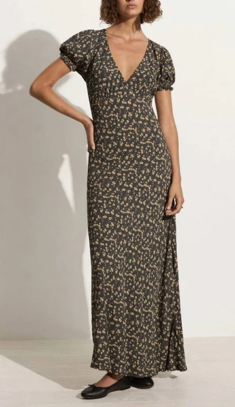 Maxi dress with high-low hem-Reis Maxi Dress In Flori Floral