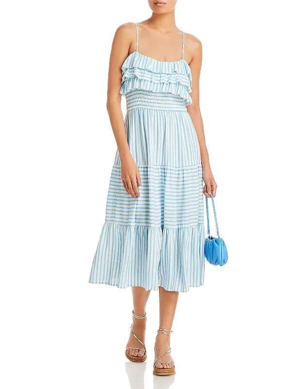 Trendy midi dress with belt-Womens Daytime Midi Sundress