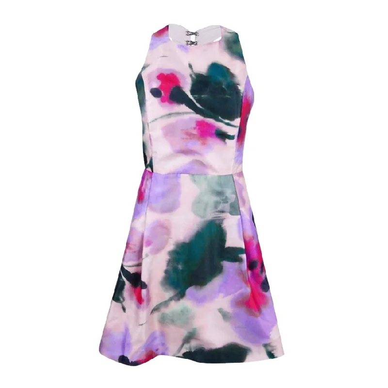 Mini dress with high neckline-Rachel Roy Women's Floral Fit & Flare Dress