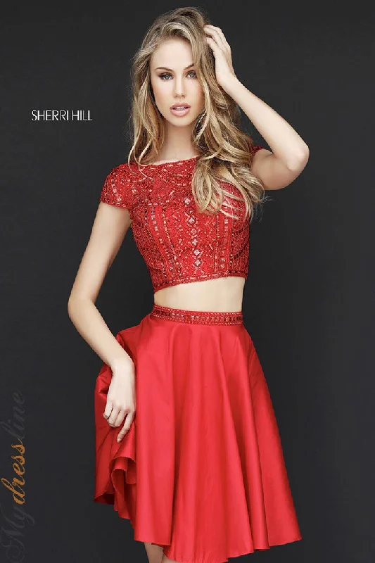 Mini dress with knot front-Sherri Hill 51300