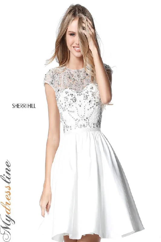 Mini dress with cap sleeves-Sherri Hill 51515