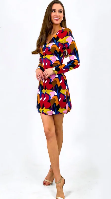 Boho cocktail dress style-4-A1112 Multi Coloured Liv Dress