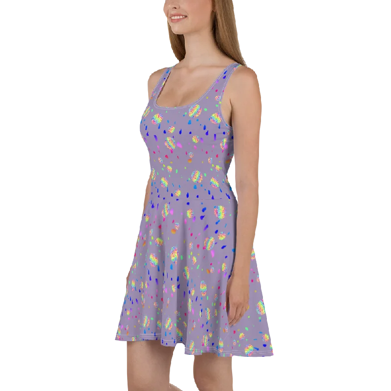 Glittery cocktail dress-Party Bubbles Skater Dress