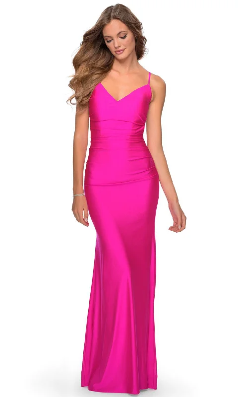 Maxi dress with side slits-La Femme 28287