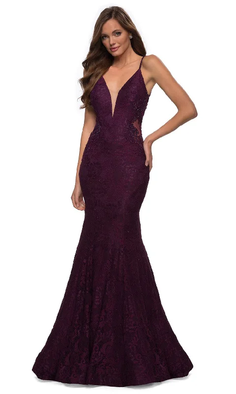 Maxi dress with tiered bodice-La Femme 28355