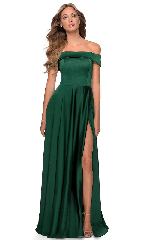 Metallic sheen maxi dress-La Femme 28978