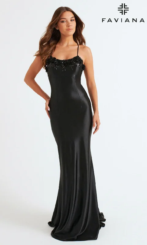 Halter neck maxi dress-Faviana 11249