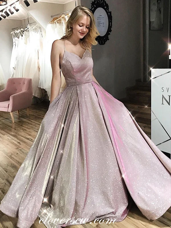 Maxi dress with bow detail-Light Pink Shiny Satin Lace Up Back A-line Prom Dresses,CP0265