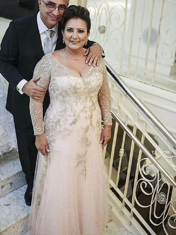 Maxi dress with dolman sleeves-Plus Size Mother of the Bride Dresses with Beaded