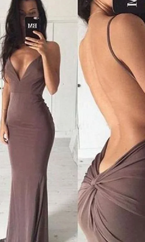 Maxi dress with tiered bodice-Prom Dresses Spandex Long Mermaid Backless